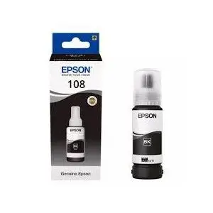 Epson Bouteille d'encre EcoTank 108 Noir d'origine (C13T09C14A)
