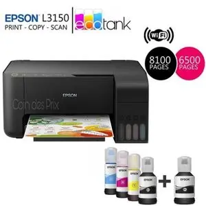 Epson Imprimante Ecotank L3150 Multifonction WIFI à réservoirs rechargeables