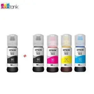 Epson Pack bouteilles d'encre 103 Ecotank Ink Black + Cyan + Mgenta + Yellow  + 1 BLACK GRATUIT
