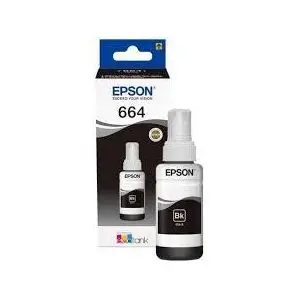 Epson Bouteille d'encre 664 BK (T6641) Noir d'origine (C13T66414A)