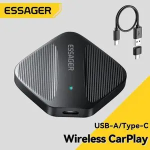 ESSAGER Adaptateur CarPlay Sans Fil USB-A / USB-C