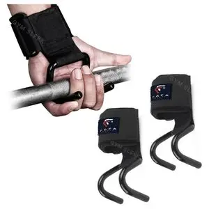 FAFA SPORT Gym Straps Bandes de poignets crochet métallique Solide comfortable sangles de tirage de haute qualité