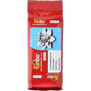 funbo CLIPS Air Hardening Clay 250 gms White, FO-AHC-250-WE MADELLING