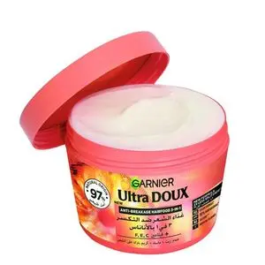 Garnier Ultra Doux Hair Food - Masque Reparateur a l'ananase - Formule Vegan a 97% d'Origine Naturelle - Pour Cheveux es cheveux longs et ternes - 390 ml