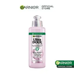Garnier Ultra Doux Eau de Riz pour Cheveux Fragiles &amp; Cassants - Creme de Soin 2-en-1 Reparation Anti-Frisottis - Au Miel d'Acacia, de Manuka &amp; de Lavande - 200ml
