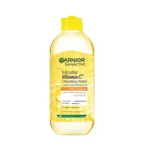 Garnier Skin Active - Eau Micellaire Tout-En-1 - Nettoie, Demaquille &amp; Illumine - Micelles &amp; Vitamine C - Visage, Yeux, Levres - Peaux Ternes en Manque D'eclat - 400 ml