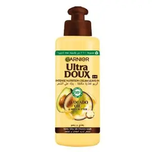 Garnier Ultra Doux a l'Huile d'Avocat et Beurre de Karite - Creme de soin sans rinçage Cheveux bucles a frises 200 ml