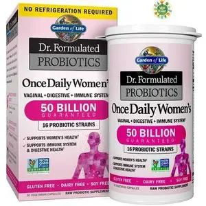 Garden Of Life Dr. Formulated Probiotics Once Daily Women's 50 Billion 30 Veg Caps + sticker