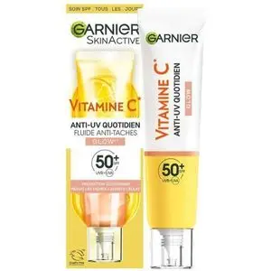Garnier Fructis Fluide Anti-Taches &amp; Anti-UV Soin Visage Glow SPF50+ Origine France-40ml