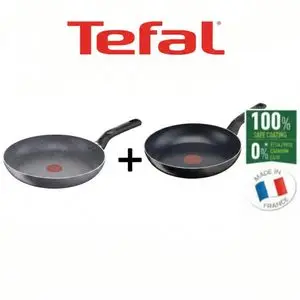 Tefal Pack de 2 Poêles Premium 2 (20cm et 24 cm) – Antiadhésif Renforcé – Cuisine Moderne