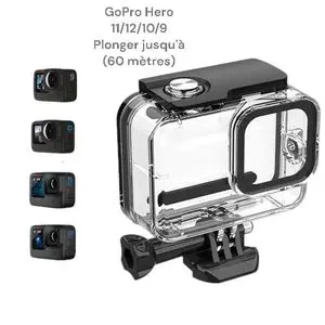 Gopro Boîtier Super Suit étanche pour caméras Hero 12/11/10/9 – Protection idéale pour la plongée jusqu'à 60 mètres