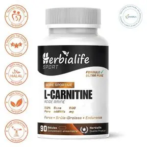 Herbialife L-Carnitine 100% Pure 600 mg – Énergie, Brûle-graisses et Performance – 90 gélules