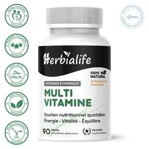 Herbialife Multivitamine Complète avec 18 Vitamines &amp; Minéraux Essentiels – Énergie, Vitalité &amp; Équilibre Quotidien – 90 Gélules