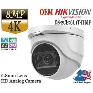 Hikvision Camera Dome 8MP 4K Turbo HD Analog 4-in-1 2.8 mm Fixed Lens IP67