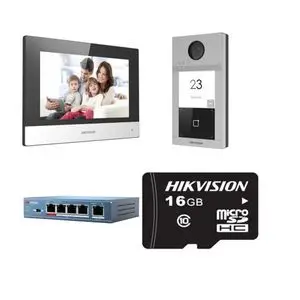 Hikvision Kit vidéophone IP antivandale WIFI avec lecteur de badge DS-KIS604-S