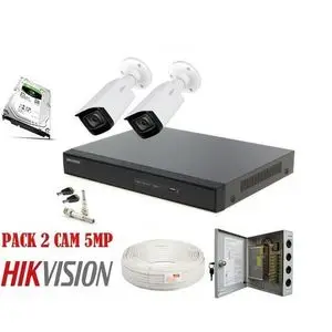 Hikvision Pack Camera de Surveillance de A à Z 5MP UltraHD de 2 Cameras Etanche