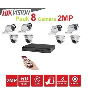 Hikvision Pack de 8 Cameras de surveillance 2MP 1080P + DVR 8CH
