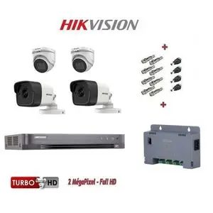 Hikvision Pack Complet Caméra de Surveillance de DVR 4ch et 4 Caméras 2MP