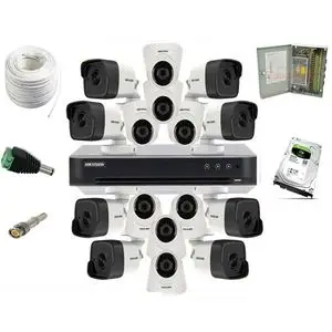 Hikvision Pack de 16 Caméras de Surveillance Complet de A à Z de 8MP 4K Jour/Nuit ,16CH