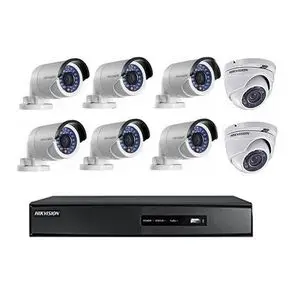Hikvision Kit de 8 Caméras de surveillance 2MP et DVR 8CH Full HD - 6 Étanches et 2 Domes