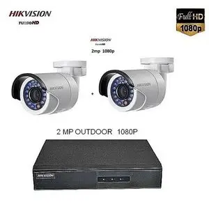 Hikvision Pack Système de Surveillance de DVR 4ch  et 2 Caméras: OUTDOOR métal  -2Mpixel 1080p