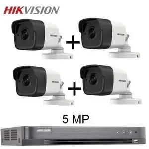 Hikvision Turbo HD DVR (pro) 4ch  et 4 Caméras: OUTDOOR 5Mpixel