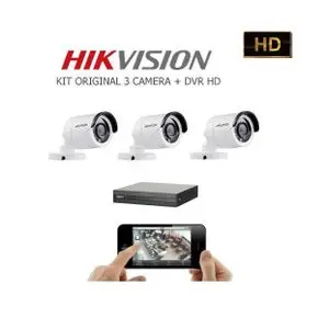 Hikvision Pack Système de Surveillance de DVR et 3 Caméras d'exterieur 2MP