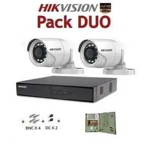 Hikvision Pack Duo pour Système de Surveillance 1DVR 4voies +2 Caméras Extérieur 2MP