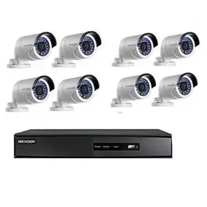 Hikvision Kit de 8 Caméras de surveillance 2MP et DVR 8CH Full HD - 8 Étanches