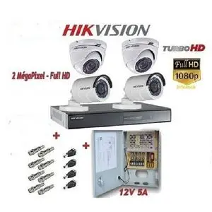 Hikvision Pack 4 caméra de surveillance 2MP +DVR Turbo HD