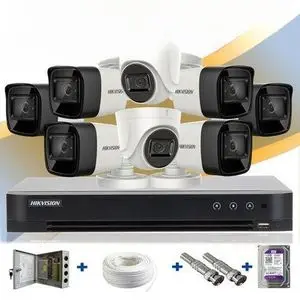Hikvision kit Complet de Caméras de surveillance 5MP de 4 Cameras Etanche + DVR 4CH + ...