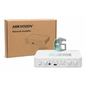 Hikvision Amplificateur Réseau IP Professionnel 80W avec Entrée Microphone, Port USB et Contrôle de Volume – Système de Sonorisation