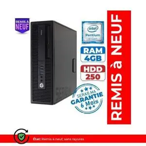 Hp ProDesk 600 G1 SFF Pc Bureau - P G3420 - RAM 4Go - 500Go SATA - Remis à neuf