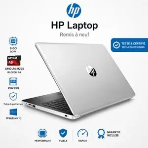 Hp  15 – 15,6 pouce - AMD A6-9225 -8 Go DDR4 - SSD 256 Go