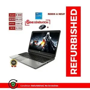Hp Probook 650 Core i5 G2- 6ème Génération- 256Gb SSD- 8GB RAM -Ecran 15.6" -remis a neuf - QWERTY