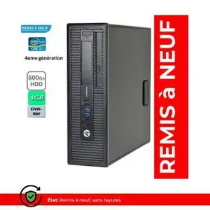 Hp Unité centrale EliteDesk 800 G1 SFF i5-4éme-4570/ 4GB/ 500GB HDD - REMIS A NEUF
