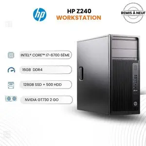 Hp STATION DE TRAVAIL Z240 I7 6ème génération, 128 SSD, 500 HDD, 16 Go RAM