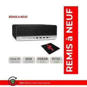 Hp PRODESK 600 G3 i5 6ème Gén, 8Go RAM -256Go SSD "Remis à Neuf