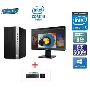 Hp Ordinateur bureau complet i5 6éme Gén RAM 8Go -500Go HDD + Ecran 19" + Clavier + Souris - Remis à Neuf