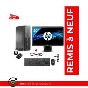 Hp Compaq Pro 6300 Core i3-3220 (3,30GHz) - 8Go , 500Go avec Écran  20" - Remis à Neuf