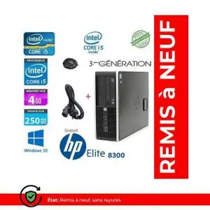 Hp unité centrale 8300 Pro-i5 4Go-250Go - clavier+ souris gratuit Remis à neuf