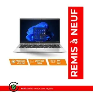 Hp Ordinateur portable EliteBook 840 G7 i5 Ram 8 Go Disque dur 256 Go Remis a neuf