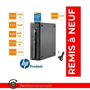 Hp unité centrale EliteDesk 800 G1-Intel Core i5- 8Go - 500 Go -REMIS A NEUF/