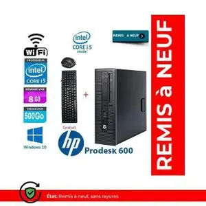 Hp unité centrale EliteDesk 800 G1-Intel Core i5- 16Go - 500 Go -REMIS A NEUF