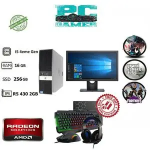 Hp PC Gamer complet RP5 Model 5810 - i5 4ème Gen - 16Go RAM - 256Go SSD - RADEON R5 430 2Go + Ecran 19" + combo - Remis à Neuf