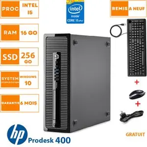Hp PC BUREAU ProDesk 400-i5-RAM 16Go 256Go SSD-souris+clavier GRATUIT-REMIS A NEUF/