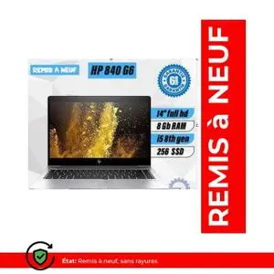 Hp ELITEBOOK 840 G6 Core i5 8Éme RAM 8Gb SSD 256Gb- Remis à neuf