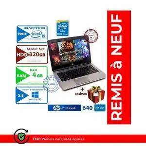 Hp PC Portable Probook 640 Core i5 4eme 320Gb 4GB RAM 14"- remis a neuf - AZERTY