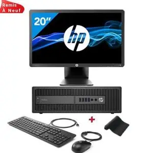 Hp ProDesk 600 G1 SFF Core i5- 4th Gen - 8Go , 500Go + Ecran Hp EliteDisplay 20" ( Remis à Neuf )