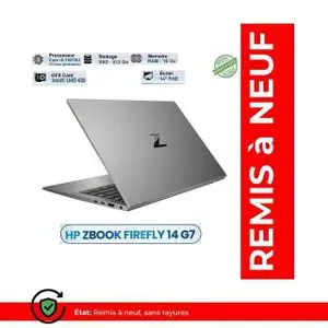 Hp ZBook Firefly 14 G7 Station de travail mobile Core i5 10ème génération RAM 16GB SSB 512GB - Remis à neuf